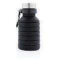 Nespretoková silikónová skladacia fľaša, čierna