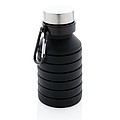 Nespretoková silikónová skladacia fľaša, čierna