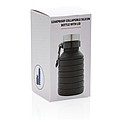 Nespretoková silikónová skladacia fľaša, čierna