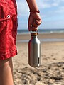 Oceľová fľaša na vodu 600 ml, vojenská zelená