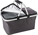OXFORD COOLER Skladací nákupný termo-košík z tkaného materiálu, sivá