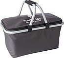OXFORD COOLER Skladací nákupný termo-košík z tkaného materiálu, sivá