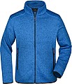 Pánska fleecová bunda James Nicholson knit fleece jacket men, kráľovská modrá/červená, veľ. L