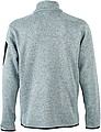Pánska fleecová bunda James Nicholson knit fleece jacket men, sivá/červená, veľ. L