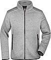 Pánska fleecová bunda James Nicholson knit fleece jacket men, sivá/červená, veľ. M