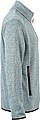 Pánska fleecová bunda James Nicholson knit fleece jacket men, sivá/červená, veľ. M