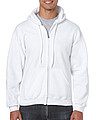 Pánska mikina GILDAN HEAVY BLEND ADULT FULL ZIP HOODED 271g, biela, 2XL