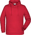 Pánska mikina s kapucňou James Nicholson sweat hoodie men, červená, vel. M
