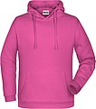 Pánska mikina s kapucňou James Nicholson sweat hoodie men, ružová, veľ. XL