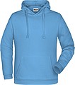 Pánska mikina s kapucňou James Nicholson sweat hoodie men, svetlomodrá, veľ. L