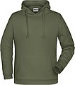 Pánska mikina s kapucňou James Nicholson sweat hoodie men, tmavá zelená vojenská, veľ. L