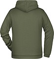 Pánska mikina s kapucňou James Nicholson sweat hoodie men, tmavá zelená vojenská, veľ. L