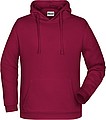 Pánska mikina s kapucňou James Nicholson sweat hoodie men, vínová, veľ. M
