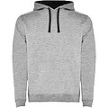 Pánska mikina s kapucňou ROLY URBAN, sivá s čiernymi doplnkami, 3XL