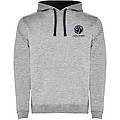 Pánska mikina s kapucňou ROLY URBAN, sivá s čiernymi doplnkami, 3XL