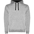 Pánska mikina s kapucňou ROLY URBAN, sivá s čiernymi doplnkami, 4XL