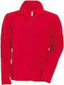Pánska mikrofleecová mikina Kariban fleece jacket men, červená, veľ. XL