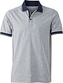 Pánska polokošeľa James Nicholson polo melange men, sivá/námornícka modrá, veľ. S