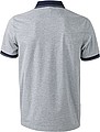 Pánska polokošeľa James Nicholson polo melange men, sivá/námornícka modrá, veľ. S