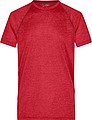 Pánske športové tričko James Nicholson sports T-shirt men, červený melír/čierna, vel. XXL