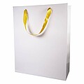 Papierová taška 40x13x32 cm, matná laminácia, zlaté saténové uši