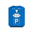 Parkovacia karta so škrabkou na sneh z PS plastu, modrá