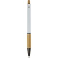 Pero z recyklovaného hliníka s bambusovým úchopom, čierna náplň, biela