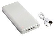 Plastová powerbanka s kapacitou 20 000 mAh, biela