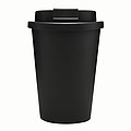 Plastový dvojvrstvový hrnček s viečkom, 300 ml, čierny