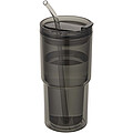 Plastový hrnček Archer o objeme 480 ml s dvojitou stenou, čierna