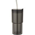 Plastový hrnček Archer o objeme 480 ml s dvojitou stenou, čierna