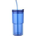 Plastový hrnček Archer o objeme 480 ml s dvojitou stenou, kráľovská modrá