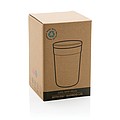 Plastový hrnček s bambusovým viečkom, 300ml, modrý