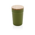 Plastový hrnček s bambusovým viečkom, 300ml, zelený