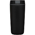 Plastový hrnček Sedona o objeme 480 ml s dvojitou stenou, čierna