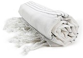 Plážová osuška HAMAM SULTAN, biela/šedá