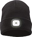 Pletená čiapka s LED čelovkou, čierna