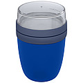 Pohárikový lunchbox s 2 priehradkami, modrý