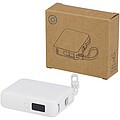 Powerbanka 10 000 mAh 35W pre tablet s integrovaným káblom typu C – vyrobené z recyklovaného plastu, biela