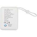 Powerbanka 10 000 mAh 35W pre tablet s integrovaným káblom typu C – vyrobené z recyklovaného plastu, biela