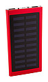 Powerbanka 4000mAh so solárnym dobíjaním, telo z recyklovaného hliníka, červená