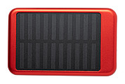 Powerbanka 4000mAh so solárnym panelom, červená