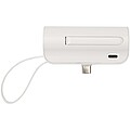 Powerbanka 5000 mAh 10W z recyklovaného plastu s konektorom typu C, sklápacím stojanom a káblom 2 v 1, biela