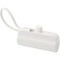 Powerbanka 5000 mAh 10W z recyklovaného plastu s konektorom typu C, sklápacím stojanom a káblom 2 v 1, biela