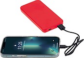 Powerbanka z recyklovaného plastu 10 000 mAh, červená