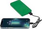 Powerbanka z recyklovaného plastu 10 000 mAh, zelená