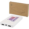 Powerbanka z recyklovaného plastu s kapacitou 10 000 mAh a výkonom 10 W, biela