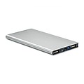 POWERDESK Hliníková powerbanka s kapacitou 8000 mAh, strieborná