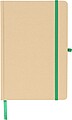 Poznámkový blok A5 s tvrdou kraftovou doskou a hliníkovou fóliou na zadnej strane, tmavozelená