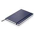 Poznámkový blok A5 v PU doskách s gumičkou, modrá